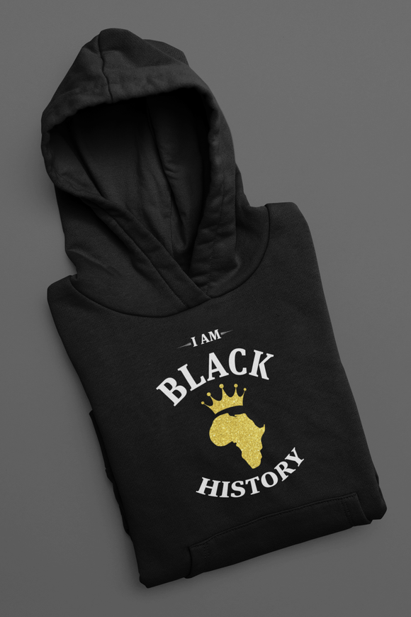 I Am Black History Golden Crown Pullover Hoodie