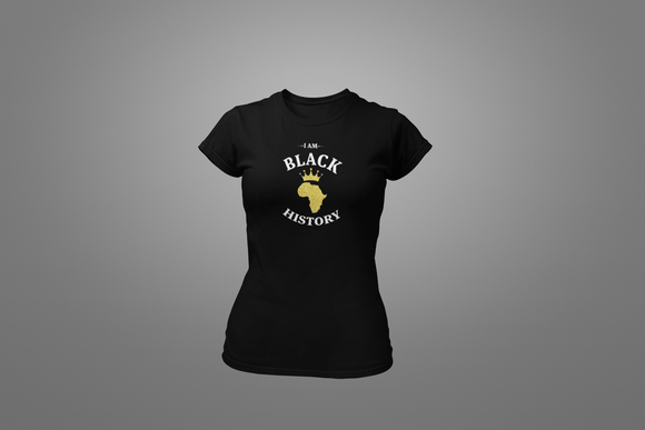 I Am Black History Golden Crown Ladies' T-shirt